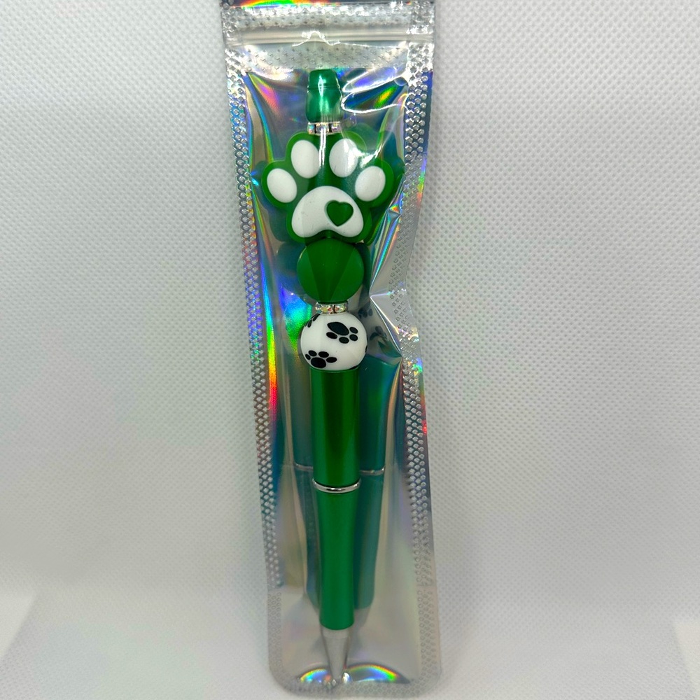 COPY - Puppy Love Green Beaded Pen